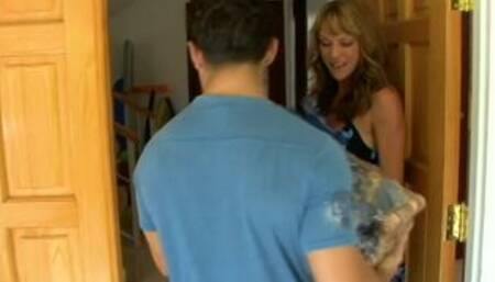 Shayla LaVeaux fucking in the couch with her medium tits