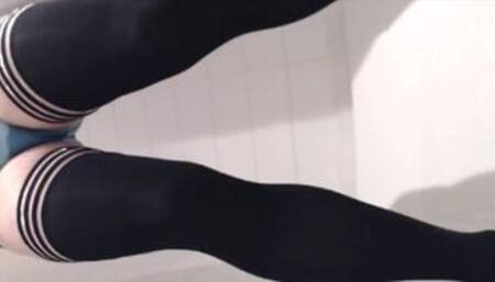 HOT 18 year old - Handcuffed teen pees her panties - desperation omarashi