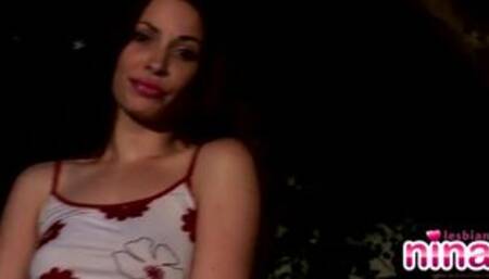 Outdoor teen strips off and climbs around