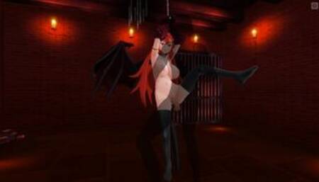 3D HENTAI BDSM Tied up succubus wants to get your cum