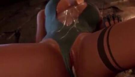 lara croft cum all over her