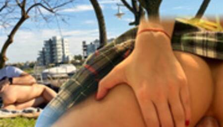 I pick up a SCHOOLGIRL in the street, blowjob in the car and parking, then ANAL SEX and facial