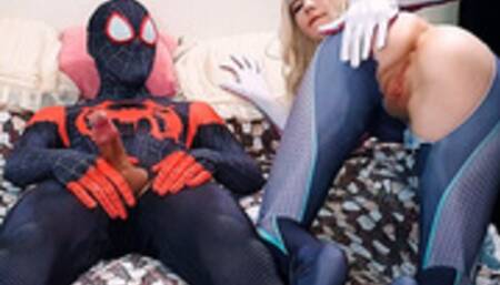 Sexy Spider-Man Multiverse: Miles Morales Passionately Fucked Gwen Stacy & filled her mouth with cum