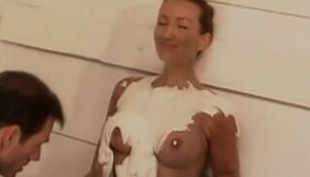 Artist making sculpture based on Lauren