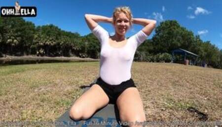 Stretching In My See Through Bodysuit At The Park