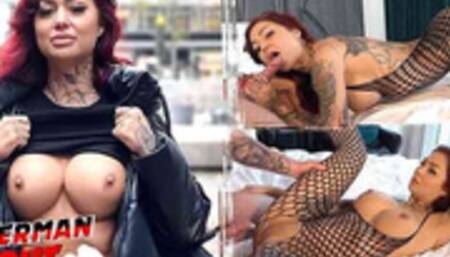 GERMAN REDHEAD COLLEGE TEEN - Tattoo Model Ria Red - Pickup and Raw Casting Fuck - GERMAN SCOUT ´
