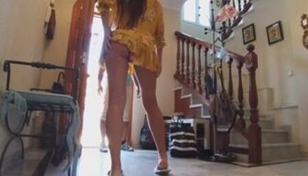 Meet DELIVERY Guy without Panties # Being naughty and having Fun during Real Delivery