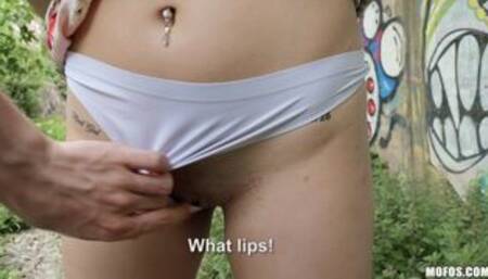 Mia Navarro can’t catch a break: first she’s broke, then her bus just isn’t showing up! Lucky for this hot Latina, some guy named Jordi shows up offering her cash for a little peek at her tiny tits! He pulls out more money and she’s filling her tight puss