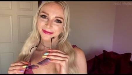 JOI POV Cute Blonde Gives You Handjob In Shiny Bathing Suit & Sunglasses RolePlay - Remi Reagan