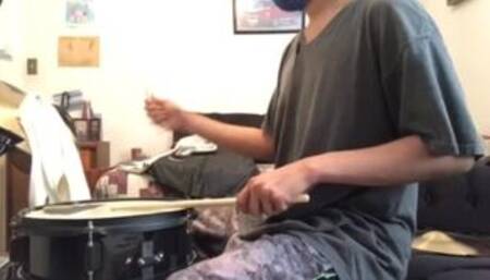 Playing On The Drums While Parents Are Moaning Loud In The Other Room