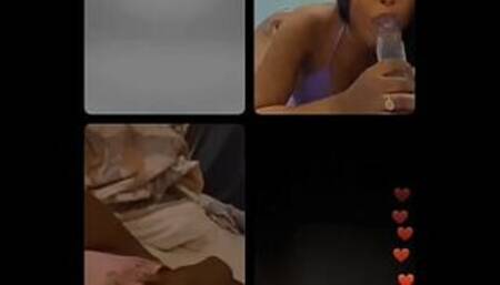 Morena gostosa dando show de boquete em live