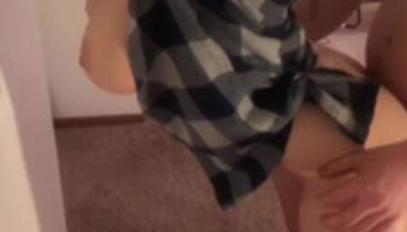 Sexy Tinder Date Wears Nothing But A Flannel and Socks