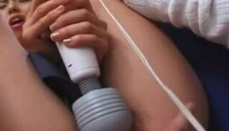 Randy Asian bitch getting her wet pussy toy fucked