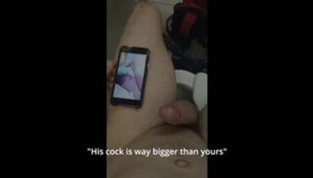 Cuckold's humiliating orgasm while watching bull fuck his girlfriend