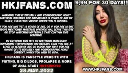 Hotkinkyjo fucking two big goliath dildos from mrhankeys, anal fisting & prolapse extreme