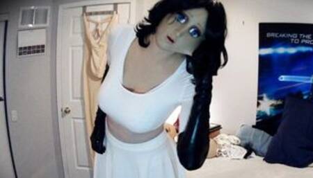 Elfie & Poppy Pt1! Awkward and shy Rubber anime doll Elfie shows you her cute rubber body!