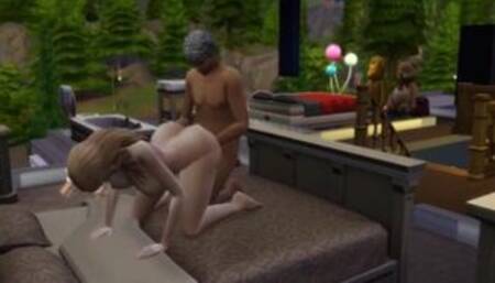 Curvy girl fucks old man - Sim