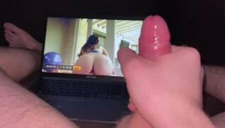 Jerking off to a top porn star