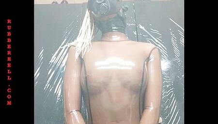 Blowjob in smoky black latex #25