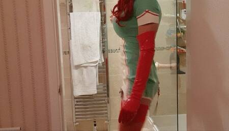 Latex Nurse 10" Dildo Fucking