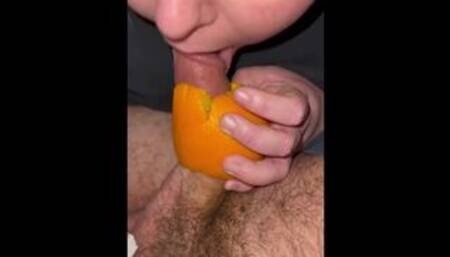 Giving tinder date head with a orange while pregnant