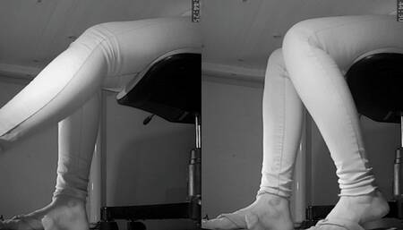 Flat shoes, flat cock - Tanja plays with it under her worn out flip-flops - Cam 4