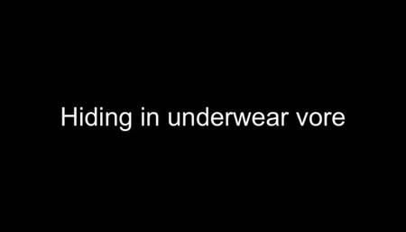 Macrophilia - hiding in giants underwear vore