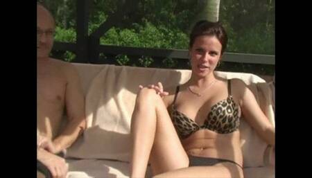 Hottie give me an outdoor footjob