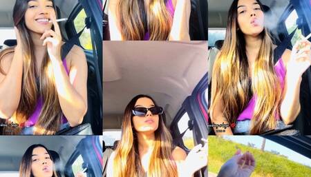 Smoking in a rental car and littering in the road