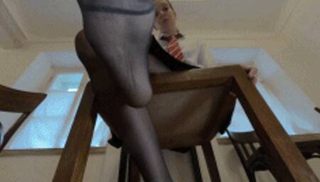 VR180 - Under A Schoolgirl's Nylon Feet