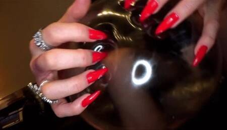 condom scratching and popping with long red fingernails and high heels  - full clip - (1280x720*wmv)