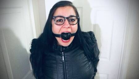 Sensual ballgagged tease