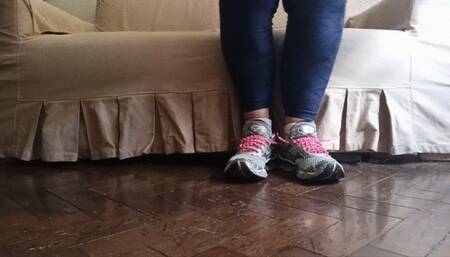 DolceAmaran & Juliette_RJ stinky feet after gym FOR MOBILE DEVICES - SOCKS - SNEEKERS - SWEATY - TEASING - BBW - SPANDEX - SOLES - TOES