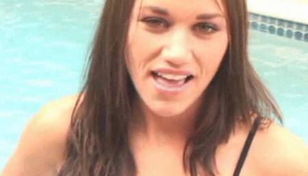 Sexy poolside spanking