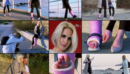 Amydouxx SLC Touring and Photo shoot on the Beach in Heels with Foot Play  (HD 1920X1080)