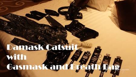 Damask Catsuit with Gasmask and Breath Bag