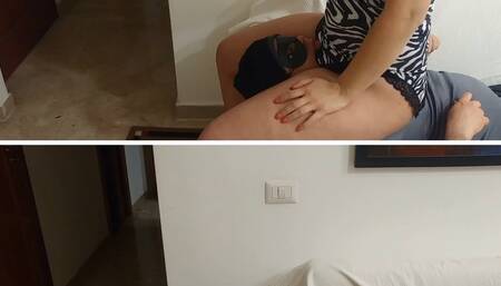 62)  Throat sitting and reverse scissor sofa! - POV2