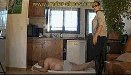 Our cruel Mistress Rabia savage ballbusting CBT and trampling under high heels boots (HARD VIDEO)