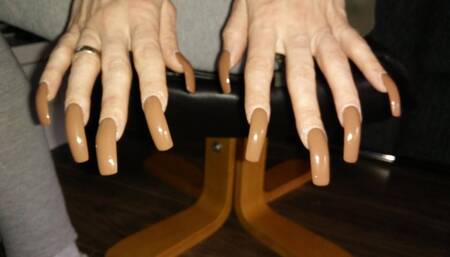 long nails handjob, cock scratching