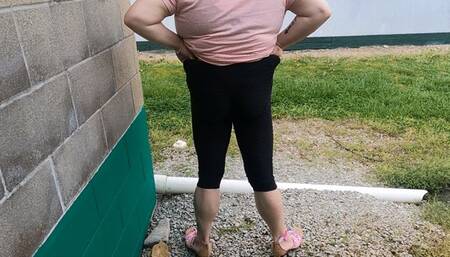 Pissing hard in the park