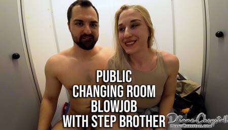 Risky Public Blowjob with my step-brother