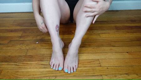 Pay for my Light Blue Pedicure and Worship my Perfect Toes and Feet WMV 1080