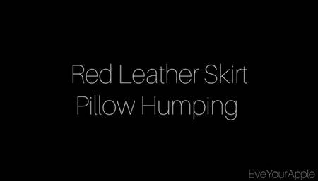 Red Leather Skirt Pillow Humping