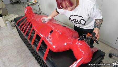 Rubber Catsuit Mummfication and Handjob