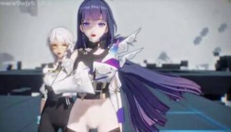 0431 -【R18-MMD-4K】Honkai Impact 3rd 崩坏三Mei senpai teaching Carole芽衣队长，你能再表演一下那个吗？