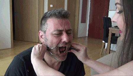 ABBIE CAT - Your teeth will not hurt me - EXTREME foot gagging and foot domination