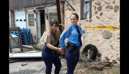 Impromptu Handcuffing of Two Models After Photo Shoot mp4