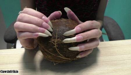 Nails In Action - nails scratching the coconut hard