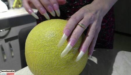 Nails in Action - nails scratching the melon hard