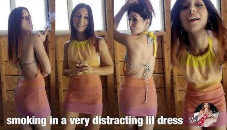 Smoking in a VERY Distracting Lil Dress